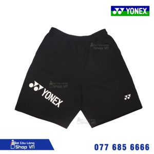 Quần cầu lông Yonex đen 02 logo trắng
