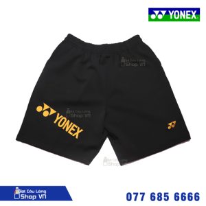 Quần cầu lông Yonex đen 02 logo vàng