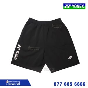 Quần cầu lông Yonex đen 03 logo trắng