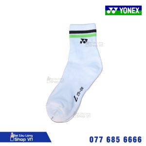 Vớ cầu lông Yonex ngắn 2022 trắng viền xanh chuối