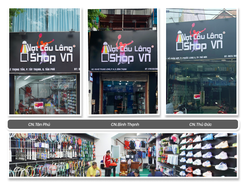 Cửa hàng vợt cầu lông chính hãng tại Tp Hồ Chí Minh