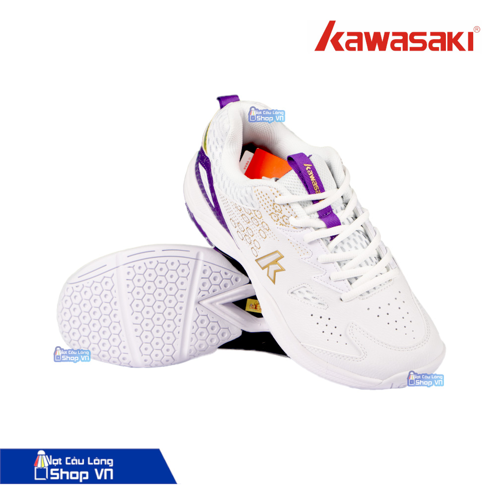 giay-cau-long-kawasaki-a3307-mau-trang-tim Giày cầu lông Kawasaki A3307 Trắng tím