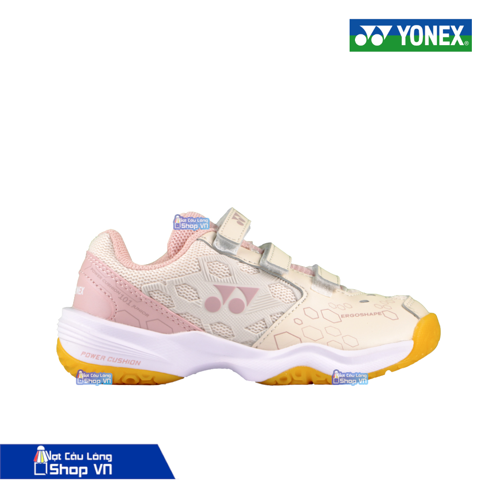 giay-cau-long-tre-em-yonex-101JRCR-hong-be Giày cầu lông trẻ em Yonex 101JRCR màu hồng be