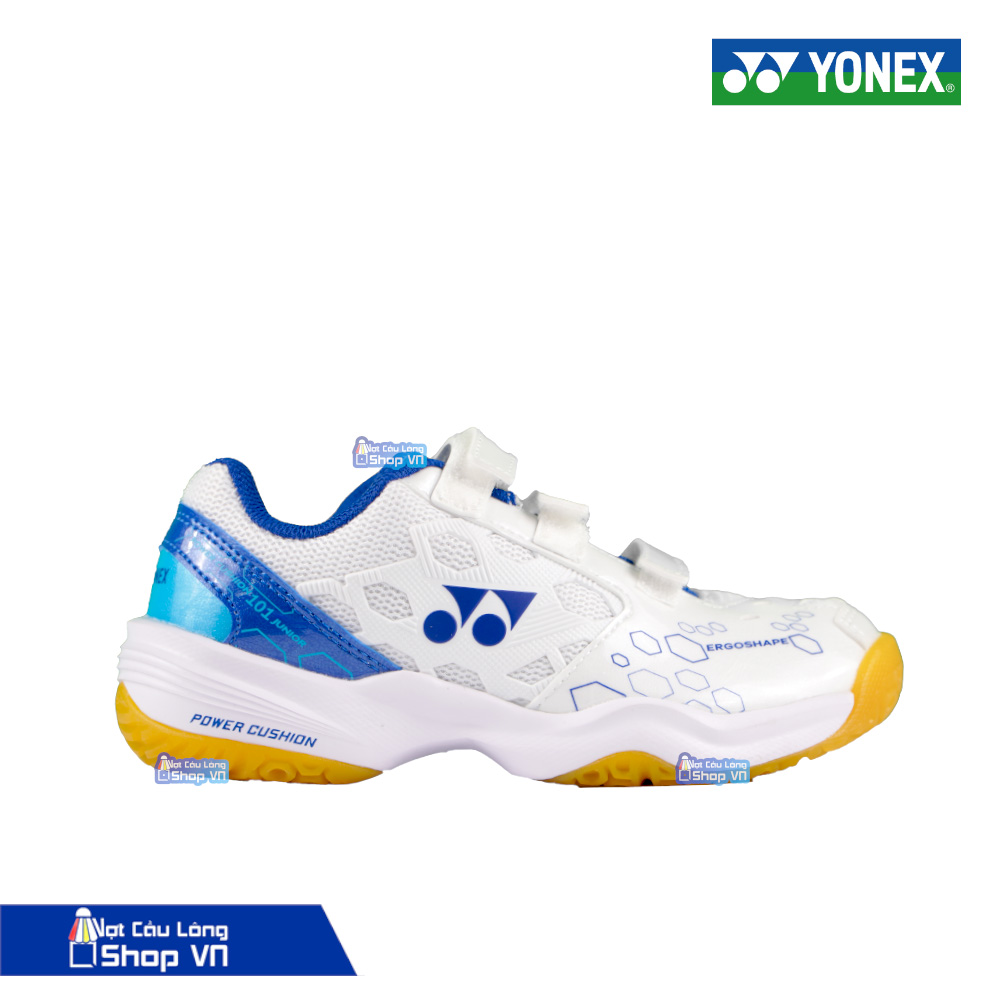 giay-cau-long-tre-em-yonex-101JRCR-trang-xanh Giày cầu lông trẻ em Yonex 101JRCR màu trắng xanh