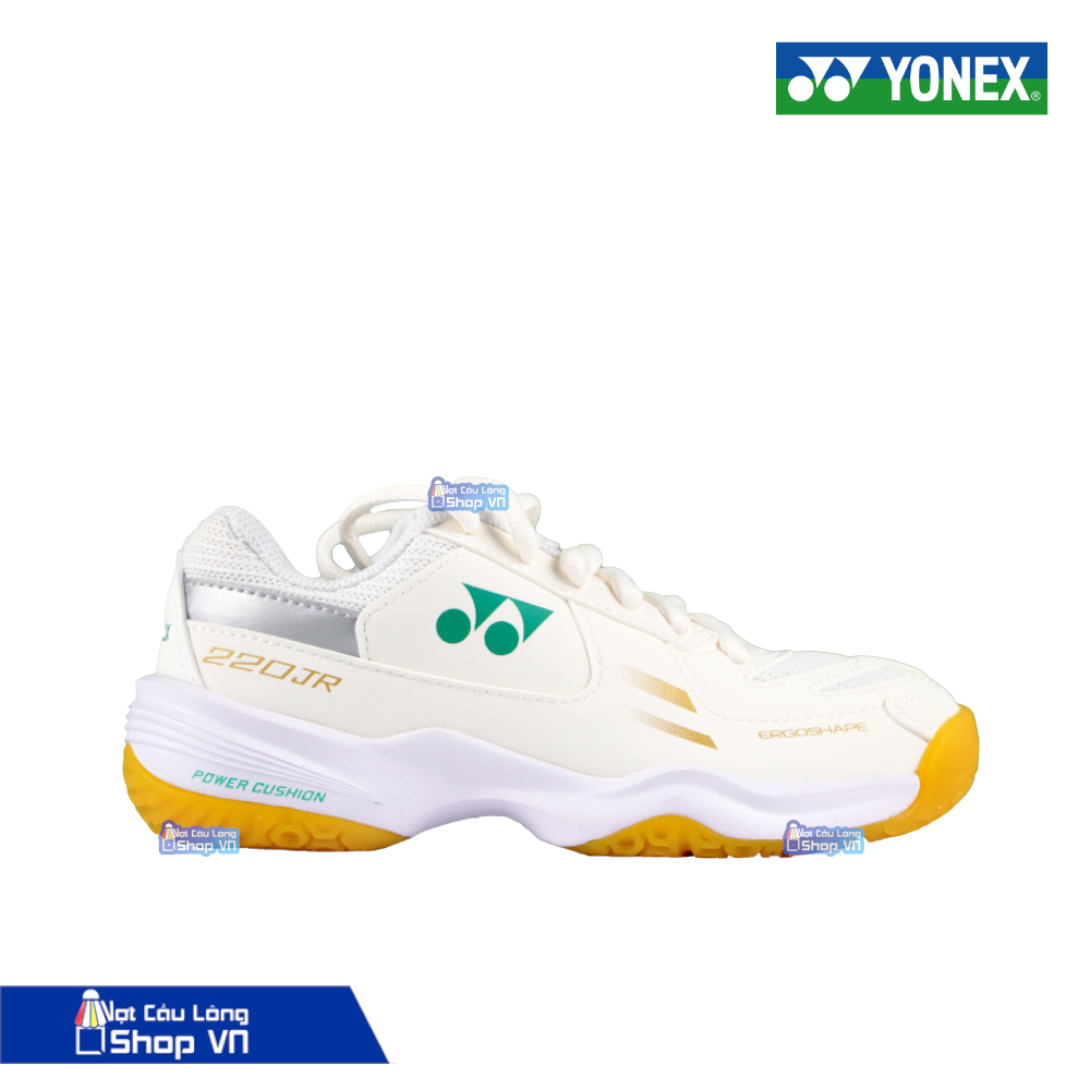 giay-cau-long-tre-em-yonex- 220JRCR Giày cầu lông trẻ em Yonex 220JRCR màu trắng xanh