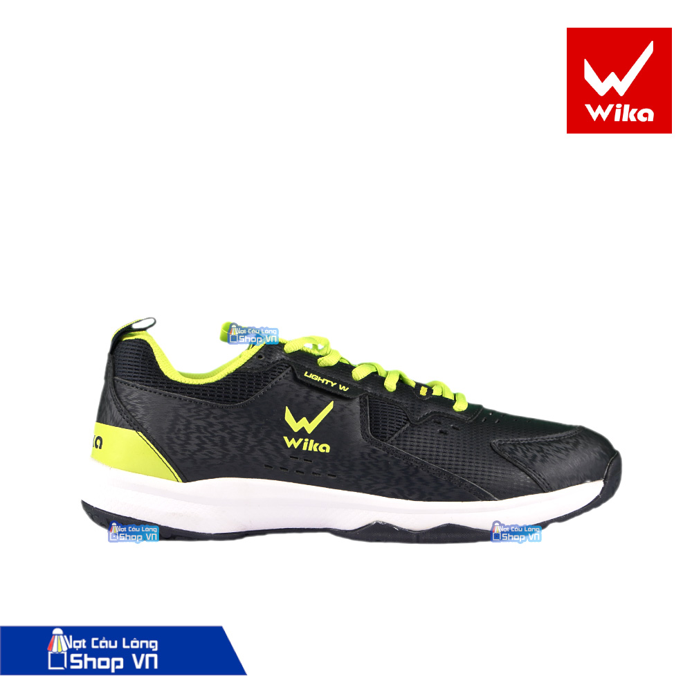 giay-cau-long-wika Giày cầu lông Wika màu đen - xanh chuối