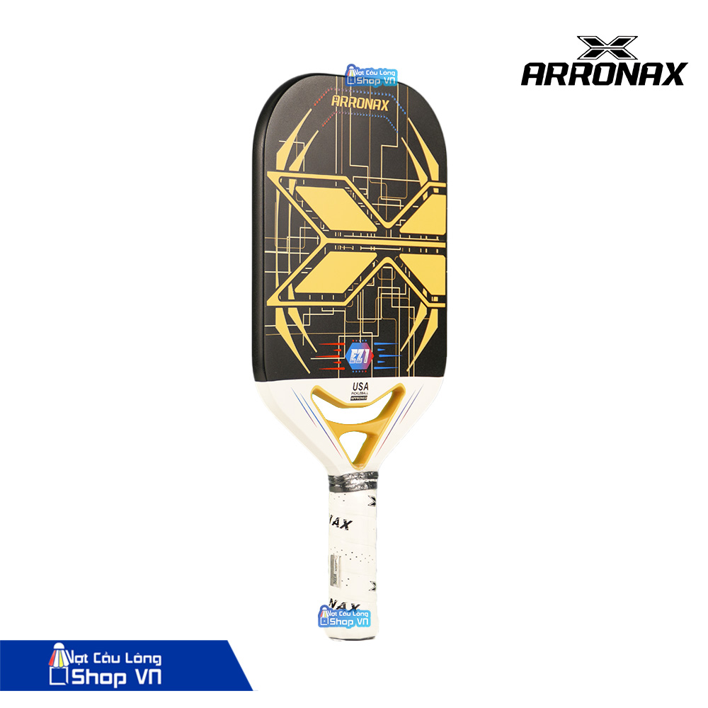 vot-pickleball-Arronax-Ez1-trang-den-vang